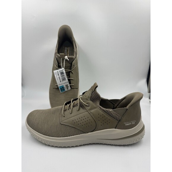 Skechers Men's Classic Fit Sneakers with Air-Cooled Memory Foam Tan Beige Sz 12 - Picture 1 of 14